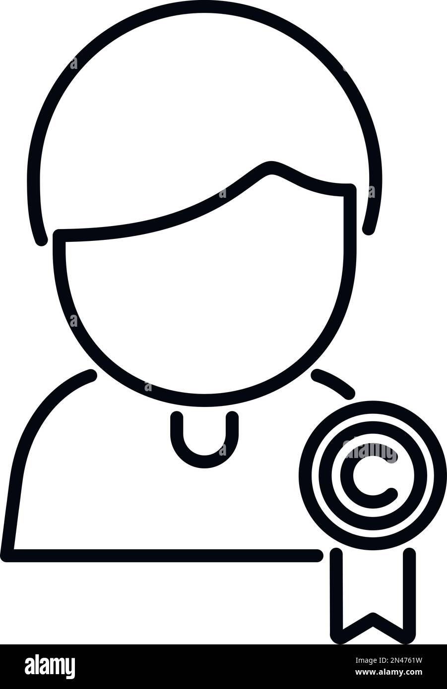 Icona ambasciatore del marchio vettore di contorno. Social media. Regalo pubblico Illustrazione Vettoriale