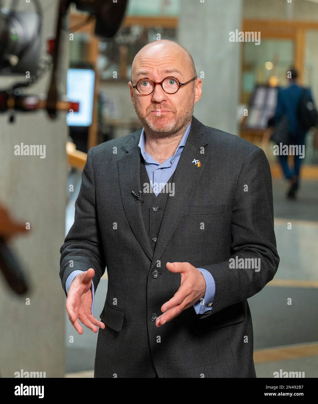 Patrick Harvie MSP co-leader del partito verde scozzese al Parlamento scozzese Foto Stock