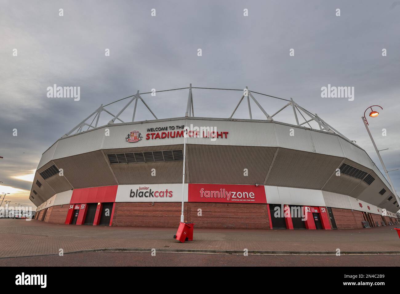 Una visione generale dello Stadio della luce davanti a questa sera Emirates fa Cup partita di ripetizione del quarto round Sunderland vs Fulham allo Stadio della luce, Sunderland, Regno Unito, 8th Febbraio 2023 (Foto di Mark Cosgrove/News Images) a Sunderland, Regno Unito il 2/8/2023. (Foto di Mark Cosgrove/News Images/Sipa USA) Foto Stock