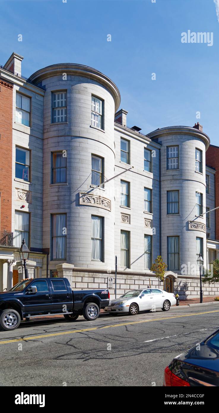 Boston Beacon Hill: 42-43 Beacon Street è la sede del Somerset Club privato, che ha Unito i due edifici insieme. Foto Stock