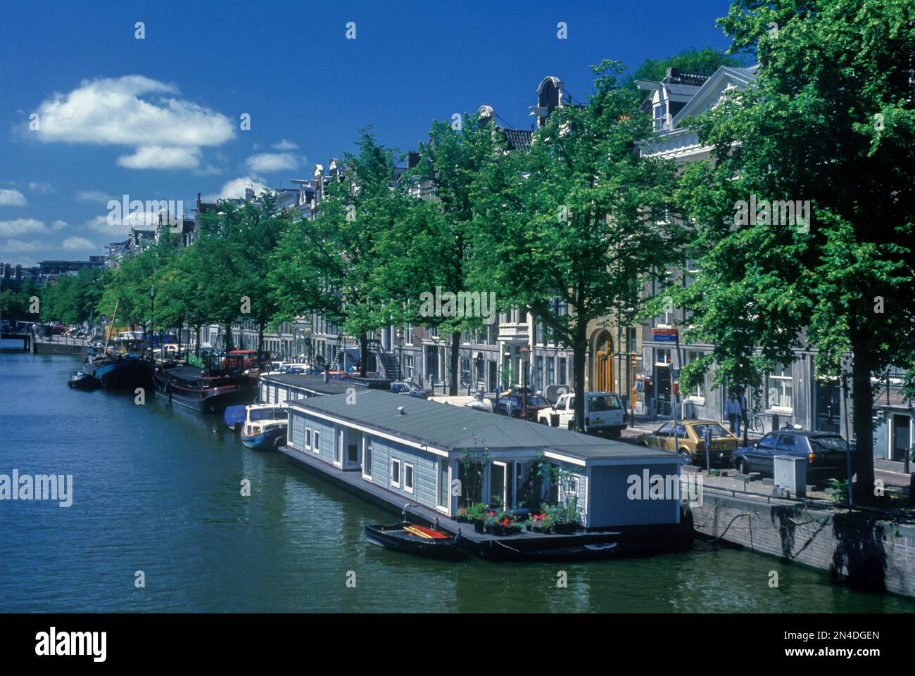 1989 STORICO CANALE KEIZERGRACHT AMSTERDAM OLANDA Foto Stock
