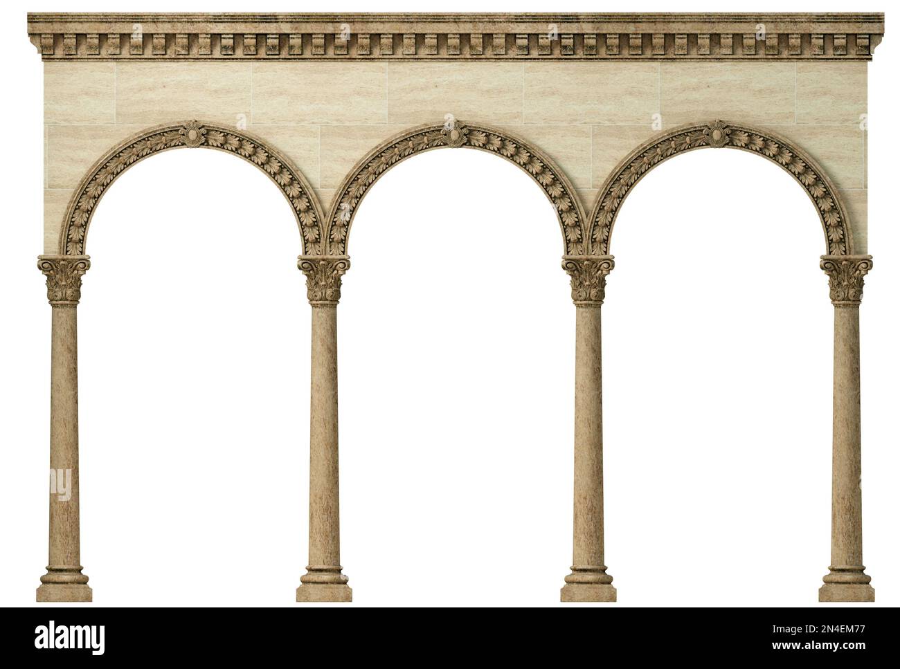 Antico porticato in marmo del mondo antico Foto Stock