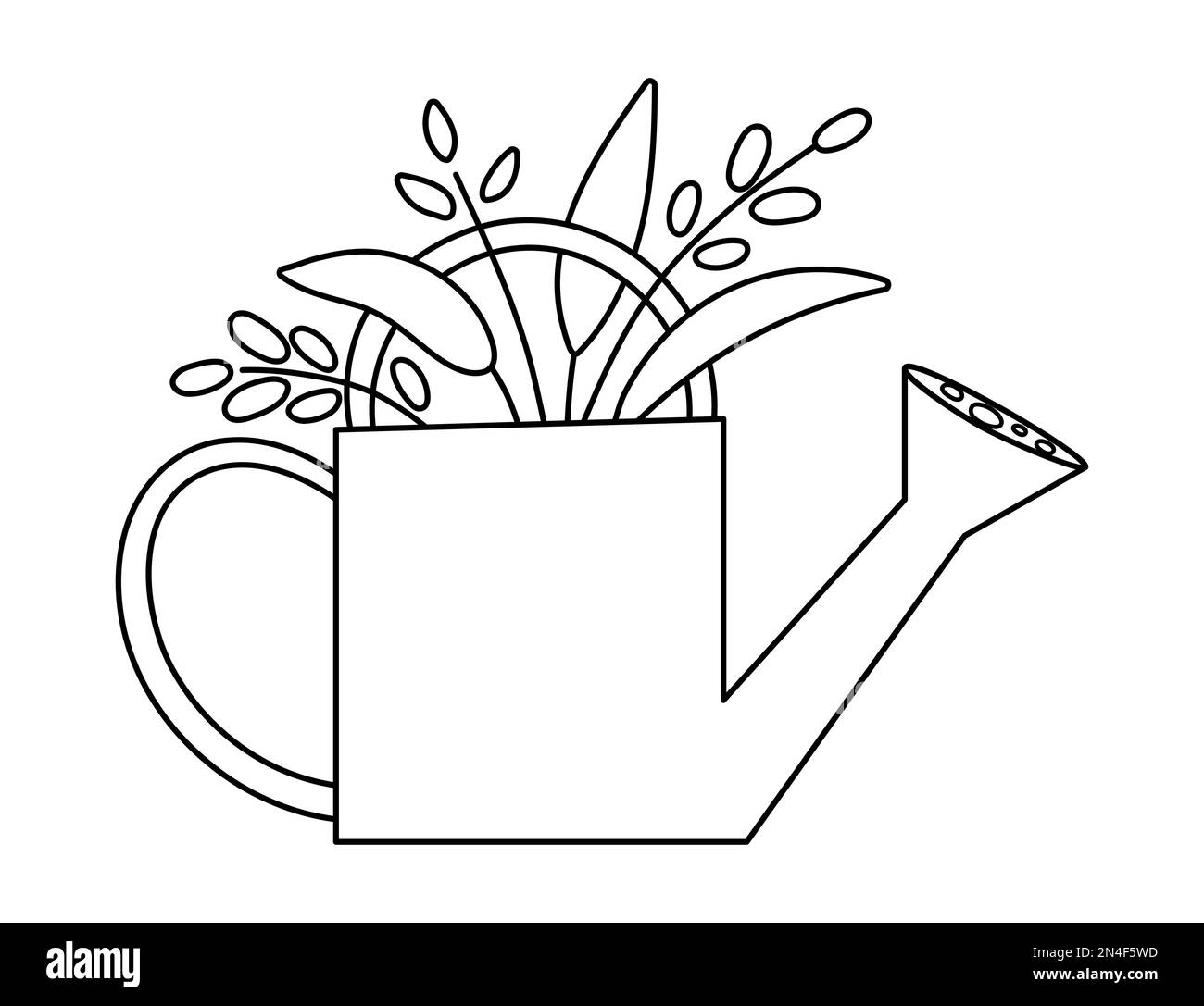 Vector carino annaffiatoio bianco e nero con piante icona isolato su sfondo bianco. Illustrazione dell'attrezzo per giardino primaverile. Attrezzatura da giardinaggio divertente Illustrazione Vettoriale Vector carino annaffiatoio bianco e nero con piante icona isolato su sfondo bianco. Illustrazione dell'attrezzo per giardino primaverile. Attrezzatura da giardinaggio divertente Illustrazione Vettoriale