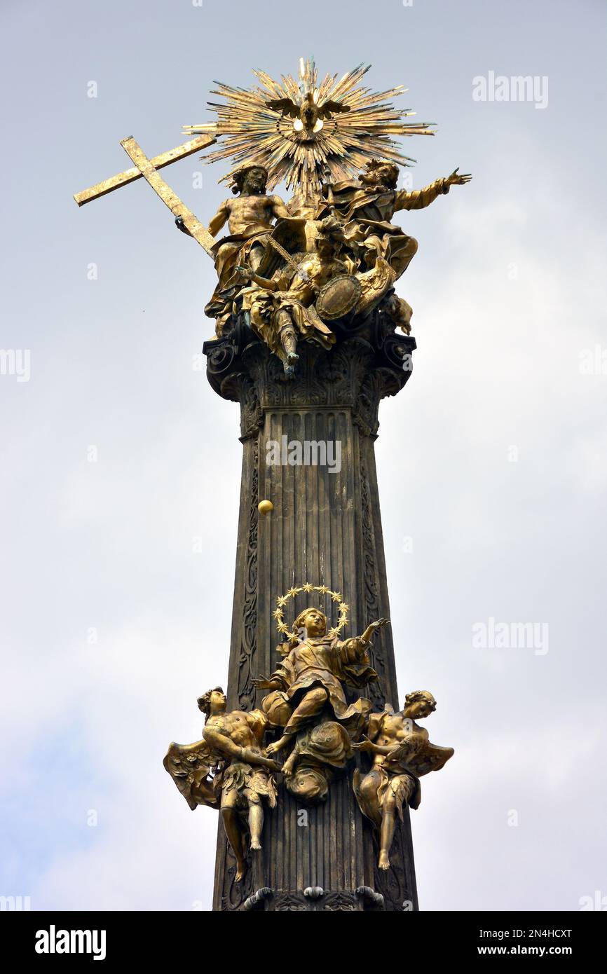 La Colonna della Santa Trinità, Olomouc, Repubblica Ceca, Europa, patrimonio mondiale dell UNESCO Foto Stock