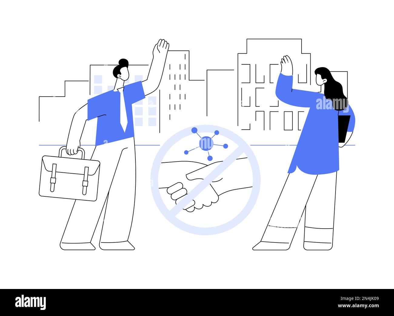 Tenere la distanza se si è malati astratto concetto di illustrazione del vettore. Illustrazione Vettoriale