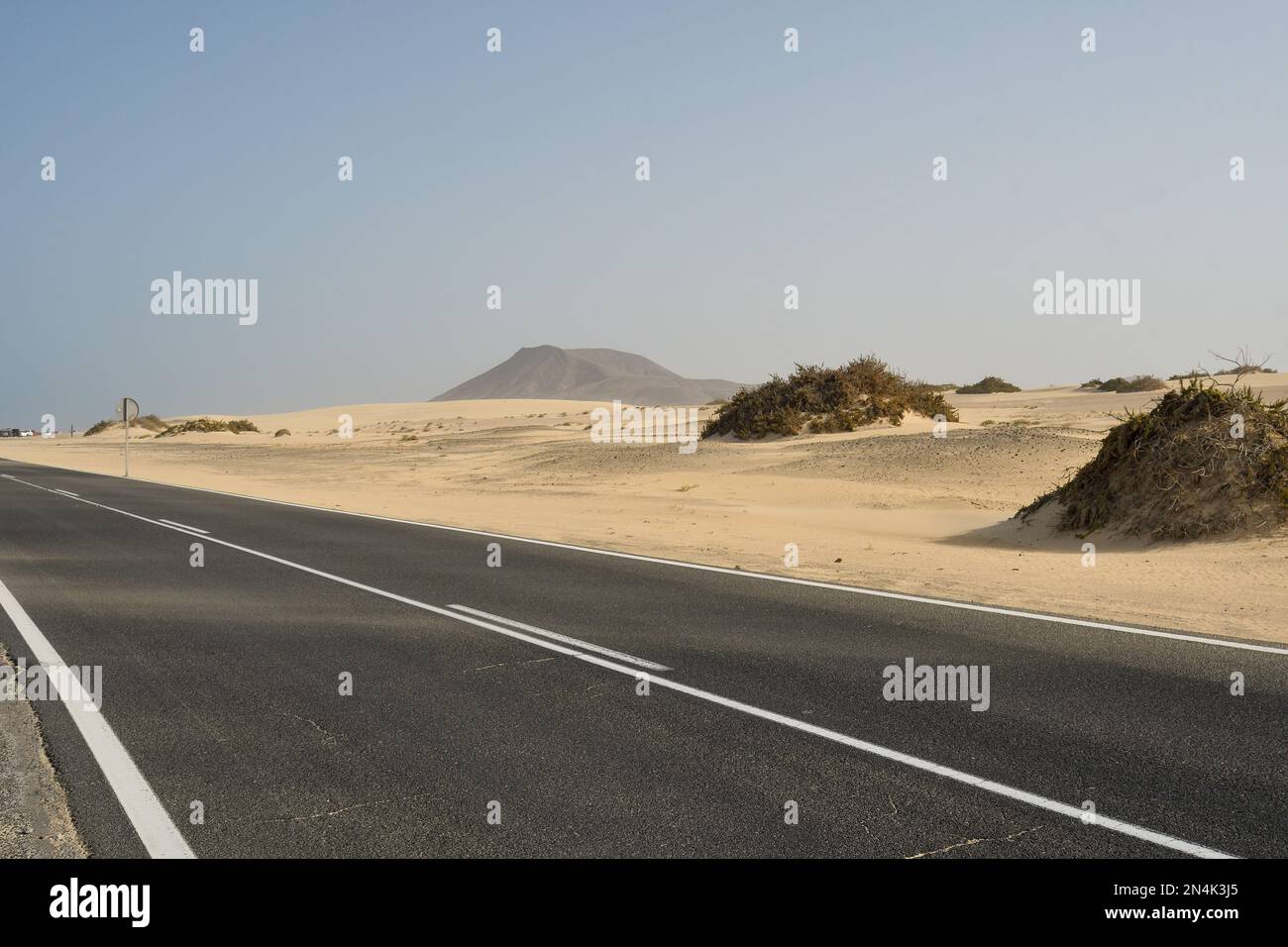 Strada del Parco Naturale delle dune di Corralejo Foto Stock