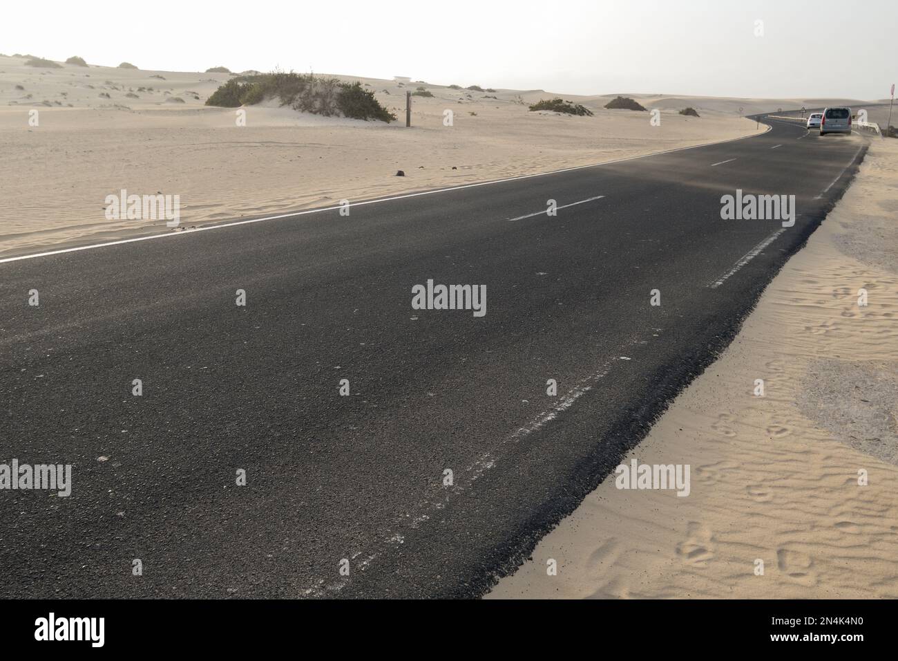 Strada del Parco Naturale delle dune di Corralejo Foto Stock