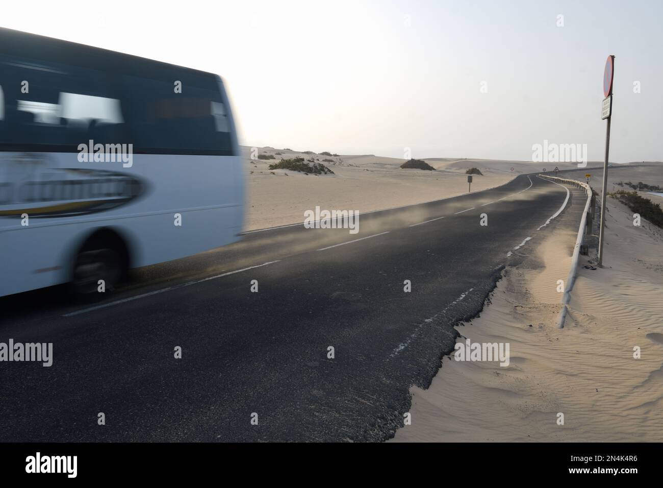Strada del Parco Naturale delle dune di Corralejo Foto Stock