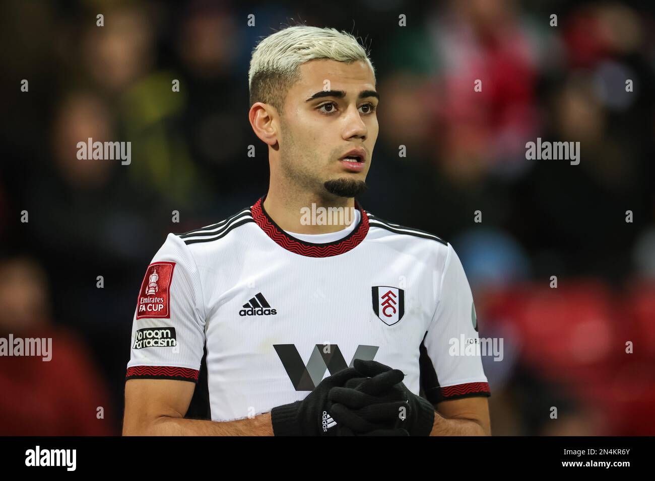 Andreas Pereira #18 di Fulham durante la Emirates fa Cup partita di ripetizione del quarto round Sunderland vs Fulham allo Stadio di Light, Sunderland, Regno Unito, 8th febbraio 2023 (Foto di Mark Cosgrove/News Images) Foto Stock