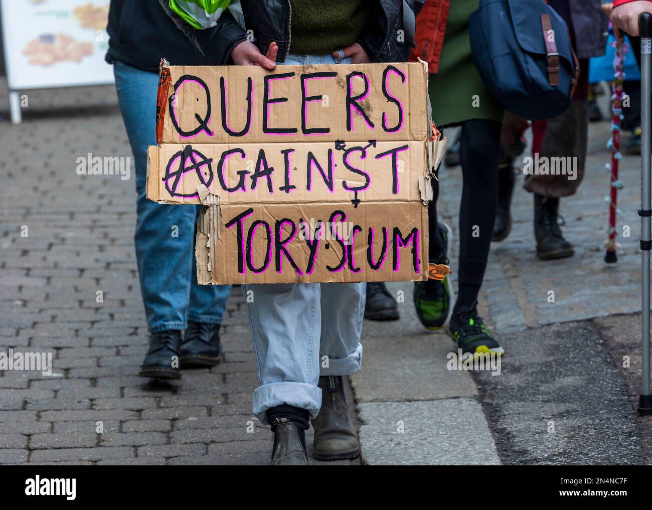 Falmouth Youth combatte per i diritti transgender come ha emanato la Sezione 35 che abroga una legge scozzese a beneficio della comunità transgender Foto Stock