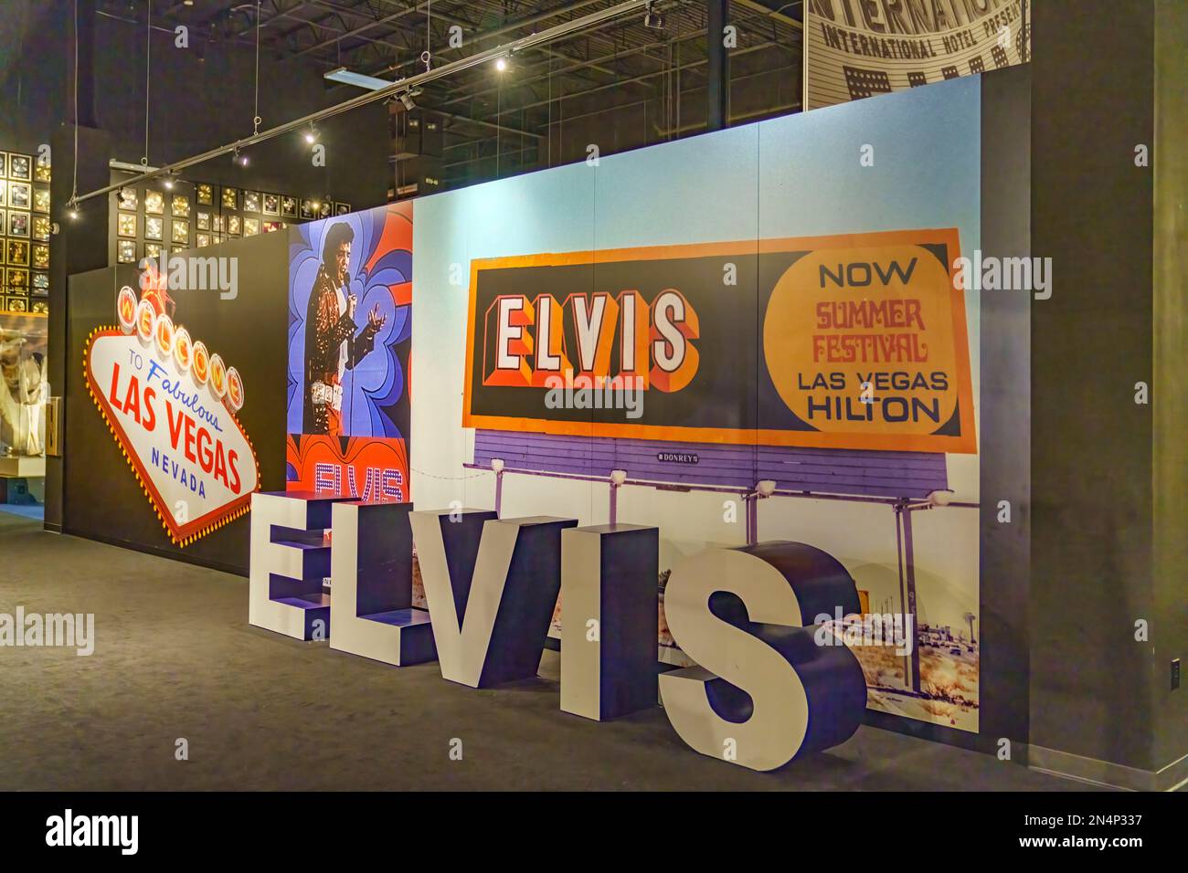 Elvis in Las Vegas Mostra nel complesso di intrattenimento Memphis di Elvis Presley a Graceland a Memphis, Tennessee. Foto Stock