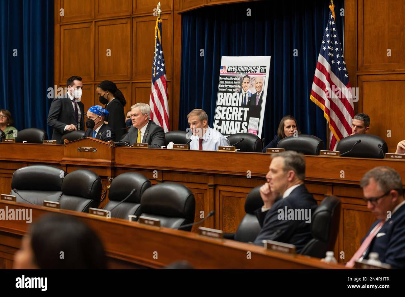 Gli Stati Uniti Il Comitato della Camera per la supervisione e la responsabilità conduce un'audizione intitolata "Protecting Speech from Government Interference and Social Media Bias, Part 1: Twitter's role in repressing the Biden laptop Story". Nel Rayburn House Office Building a Capitol Hill a Washington, DC, mercoledì 08 febbraio 2023. (Foto di Craig Hudson/Sipa USA) Credit: Sipa USA/Alamy Live News Foto Stock