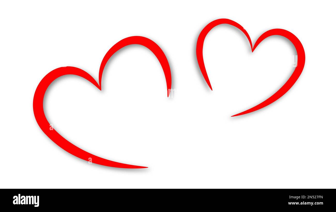 Semplice disegno a forma di cuore per San Valentino o Love Concept 3D illustrazione Foto Stock