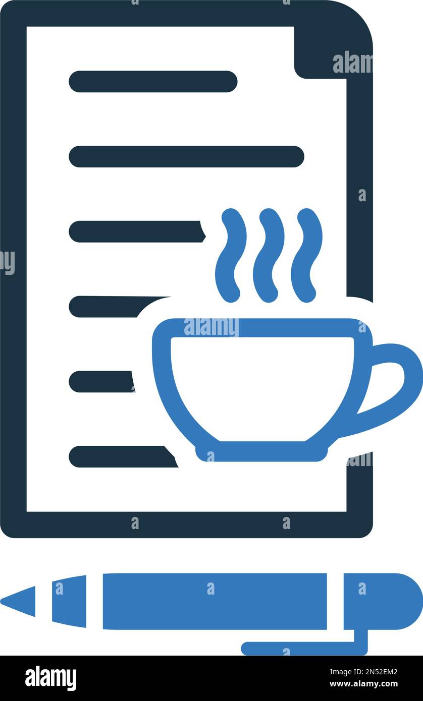 Articolo, l'icona di scrittura è isolata su sfondo bianco. Utilizzo per grafica e web design o scopi commerciali. File EPS vettoriale. Illustrazione Vettoriale