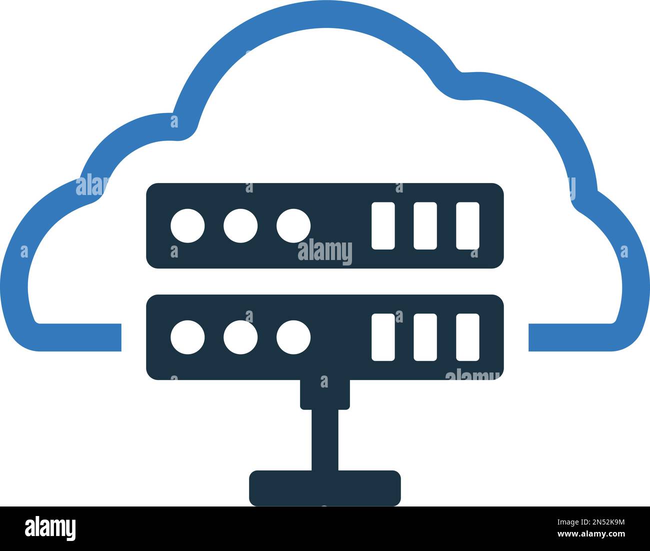 L'icona di backup, cloud e database è isolata su sfondo bianco. Utilizzo per grafica e web design o scopi commerciali. File EPS vettoriale. Illustrazione Vettoriale