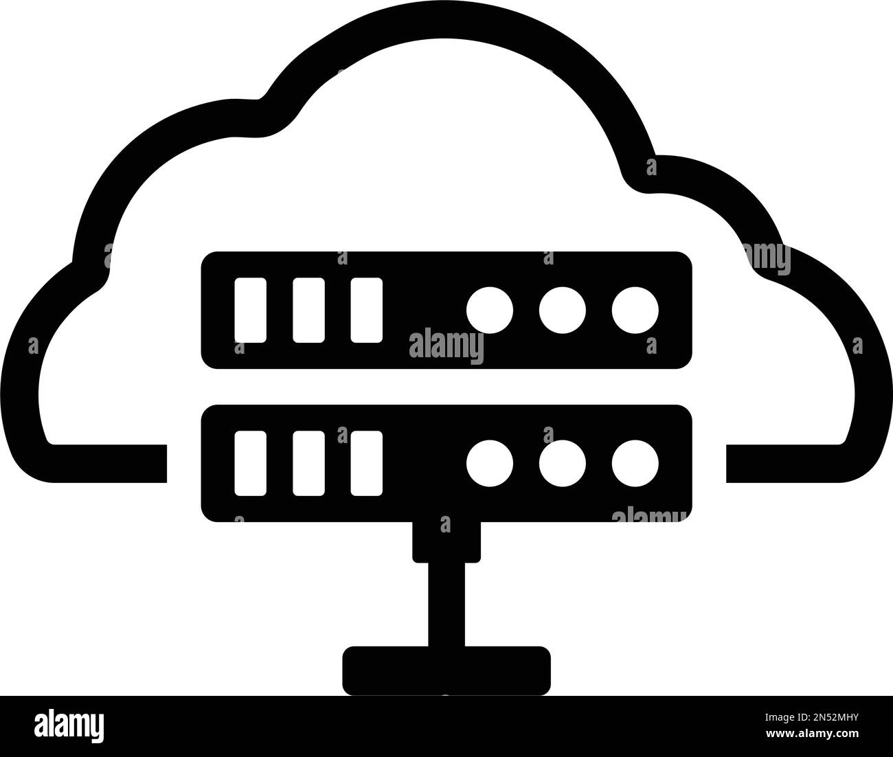 L'icona di backup, cloud e database è isolata su sfondo bianco. Utilizzo per grafica e web design o scopi commerciali. File EPS vettoriale. Illustrazione Vettoriale