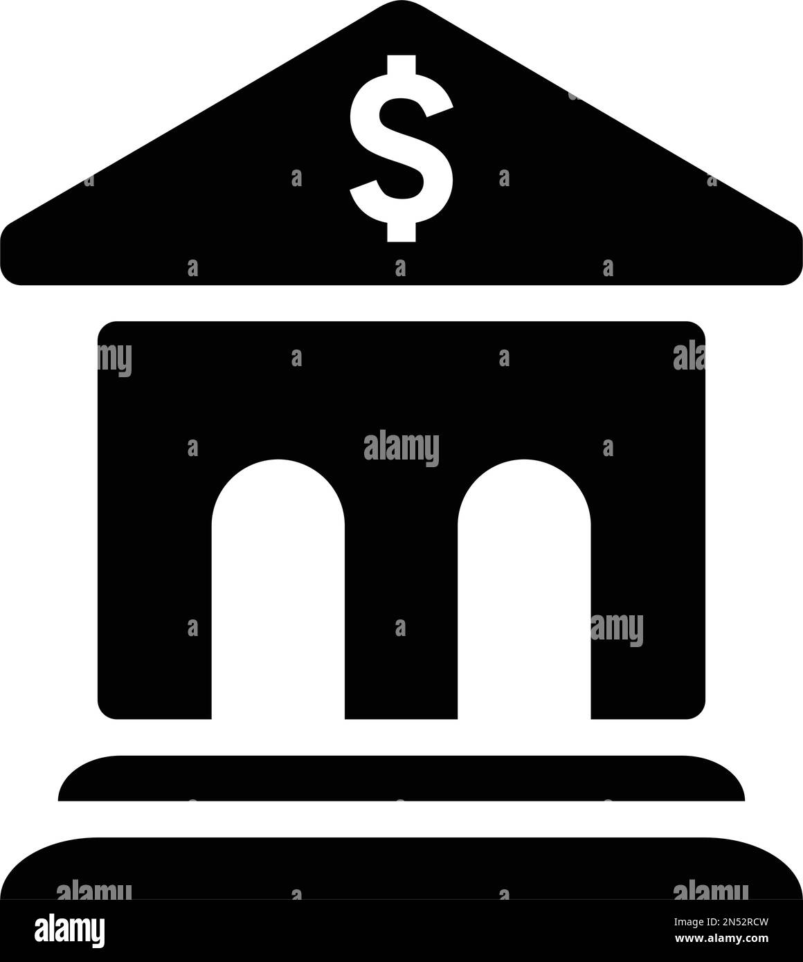 Bank building, Banking Icon - uso per scopi commerciali, stampa, web o qualsiasi tipo di progetto. File EPS vettoriale. Illustrazione Vettoriale