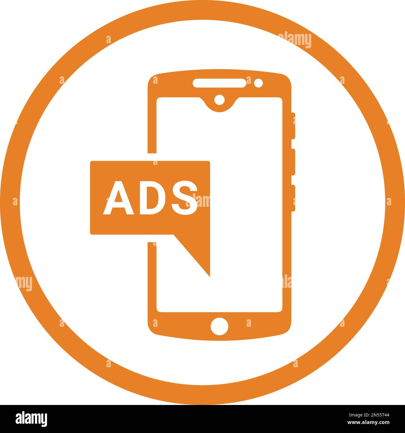 Mobile, icona pubblicitaria - file EPS vettoriale. Ideale per supporti di stampa, Web, immagini di magazzino, uso commerciale o qualsiasi tipo di progetto di progettazione. Illustrazione Vettoriale