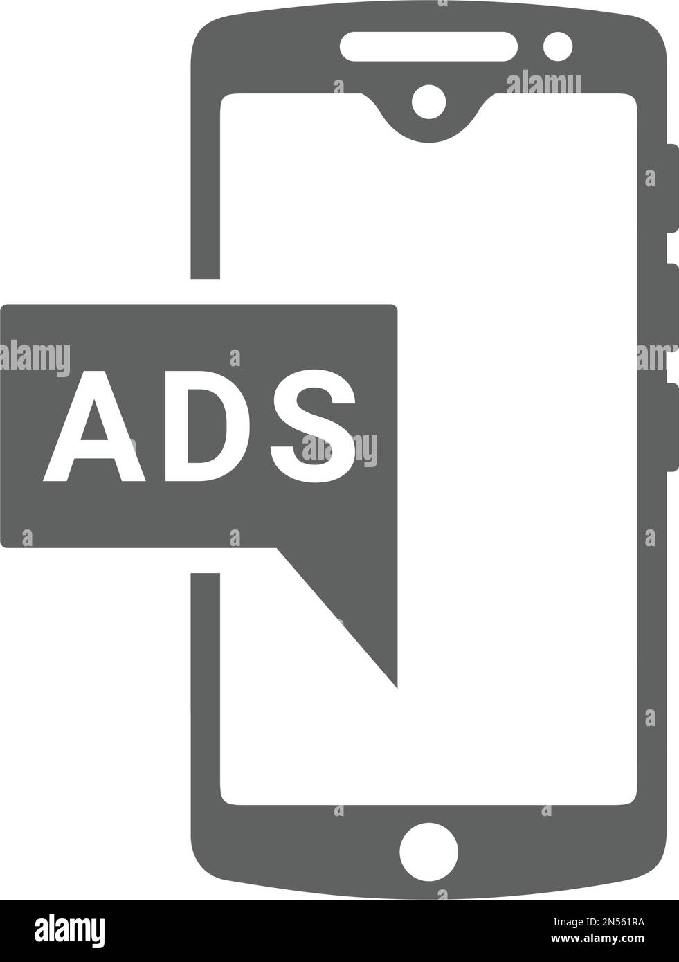 Mobile, icona pubblicitaria - file EPS vettoriale. Ideale per supporti di stampa, Web, immagini di magazzino, uso commerciale o qualsiasi tipo di progetto di progettazione. Illustrazione Vettoriale