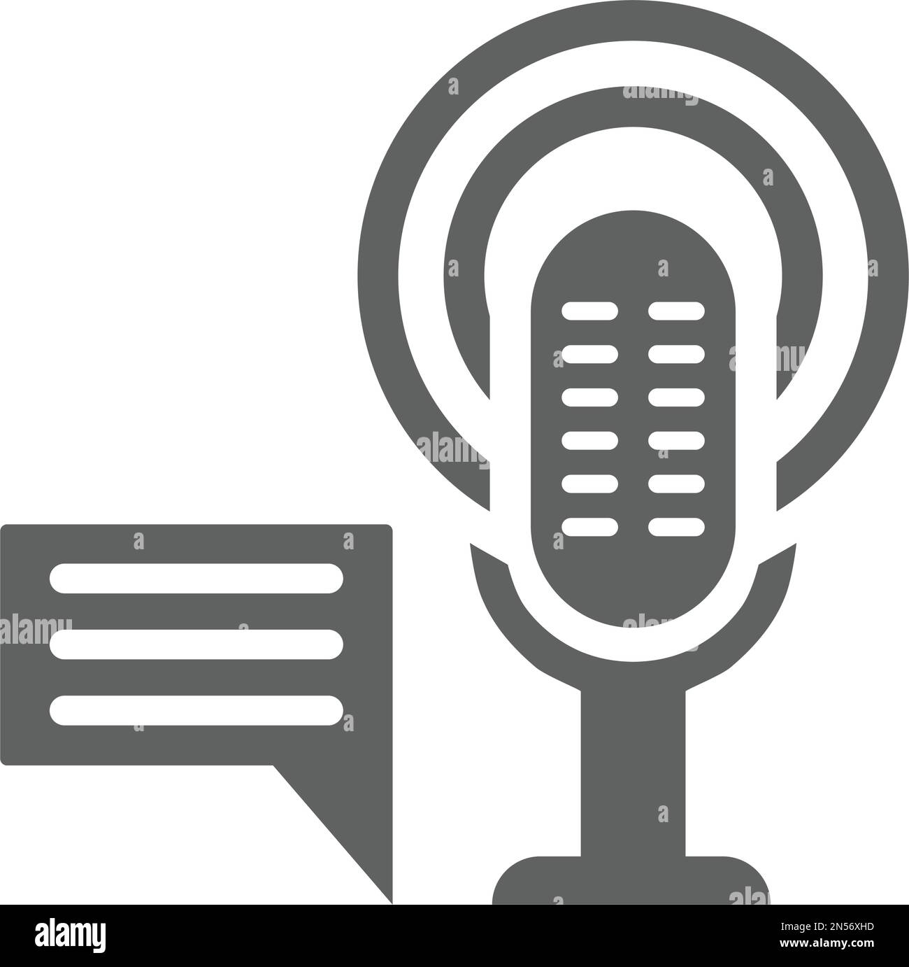 Icona radio, annuncio, microfono - file EPS vettoriale. Ideale per supporti di stampa, Web, immagini di magazzino, uso commerciale o qualsiasi tipo di progetto di progettazione. Illustrazione Vettoriale