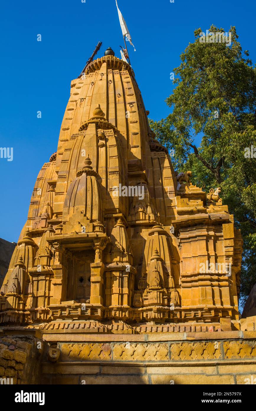 Tempio di Laxminath, Jaisalmer, una città esotica nel deserto del Thar, Jaisalmer, Rajasthan, India Foto Stock