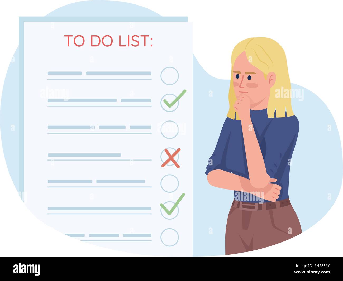 Assegnazione delle priorità alle attività nell'illustrazione vettoriale del concetto di elenco Illustrazione Vettoriale