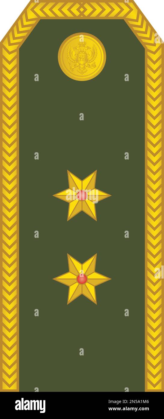 Spalla ufficiale militare insegne del Montenegrin PORUČNIK (TENENTE) Illustrazione Vettoriale
