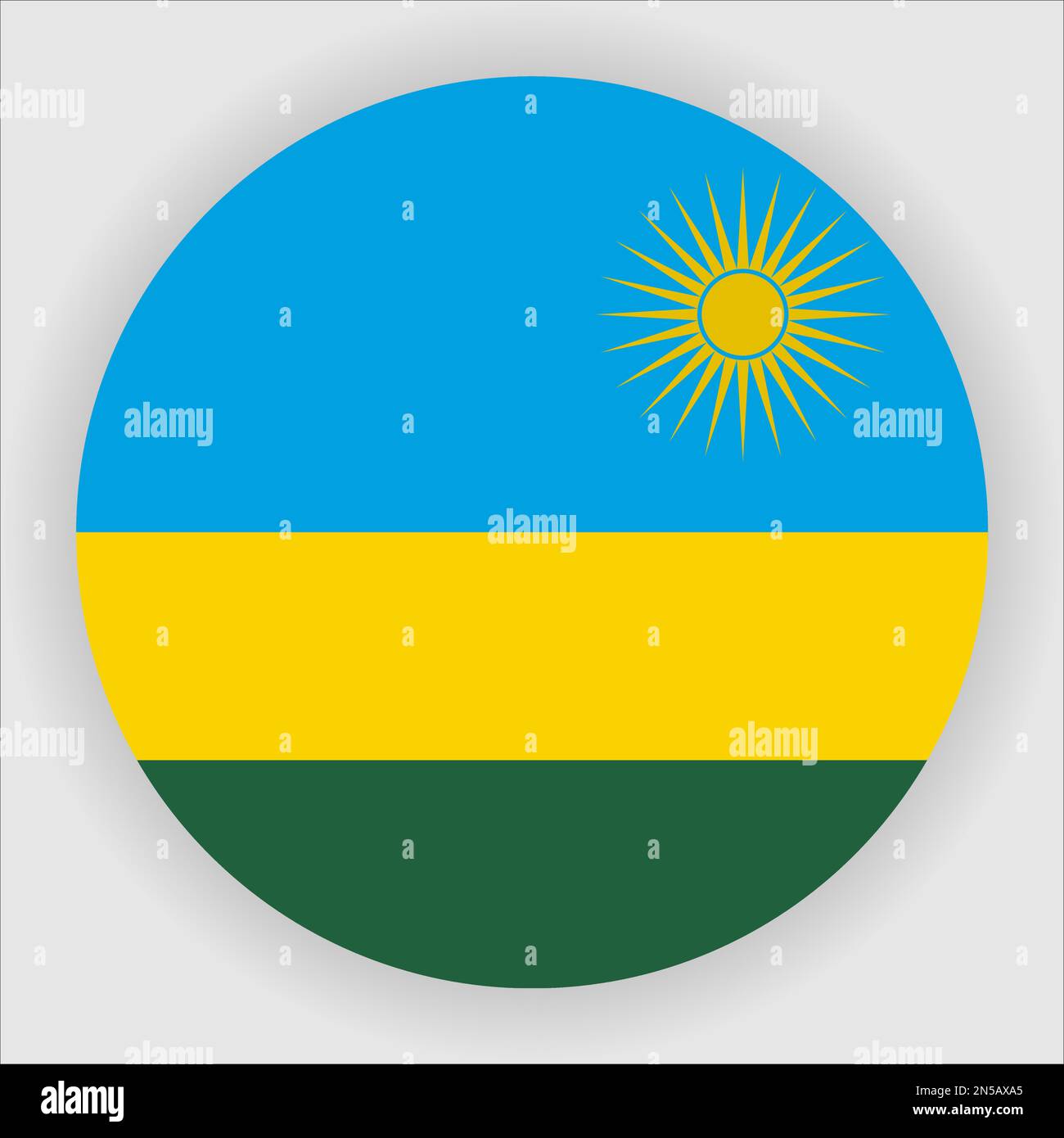Rwanda Flat bandiera arrotondata icona pulsante vettore Illustrazione Vettoriale