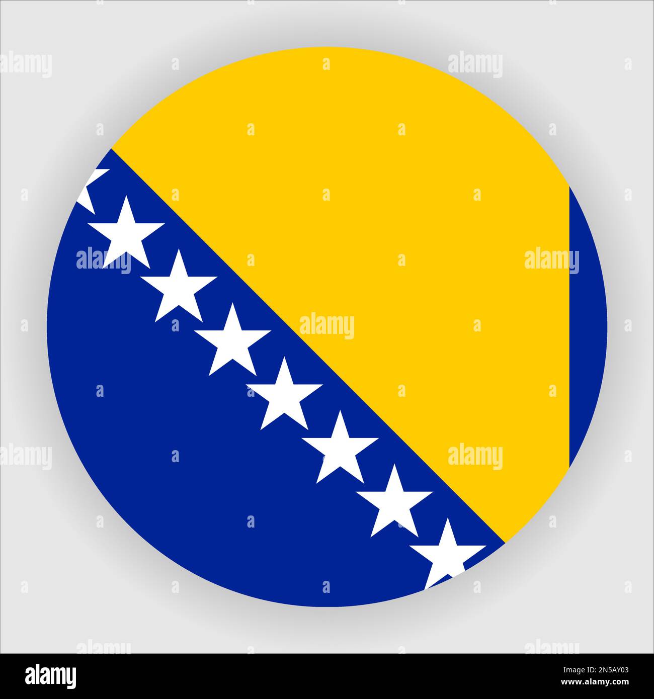 Bosnia-Erzegovina piatto Bandiera arrotondata icona pulsante vettore Illustrazione Vettoriale