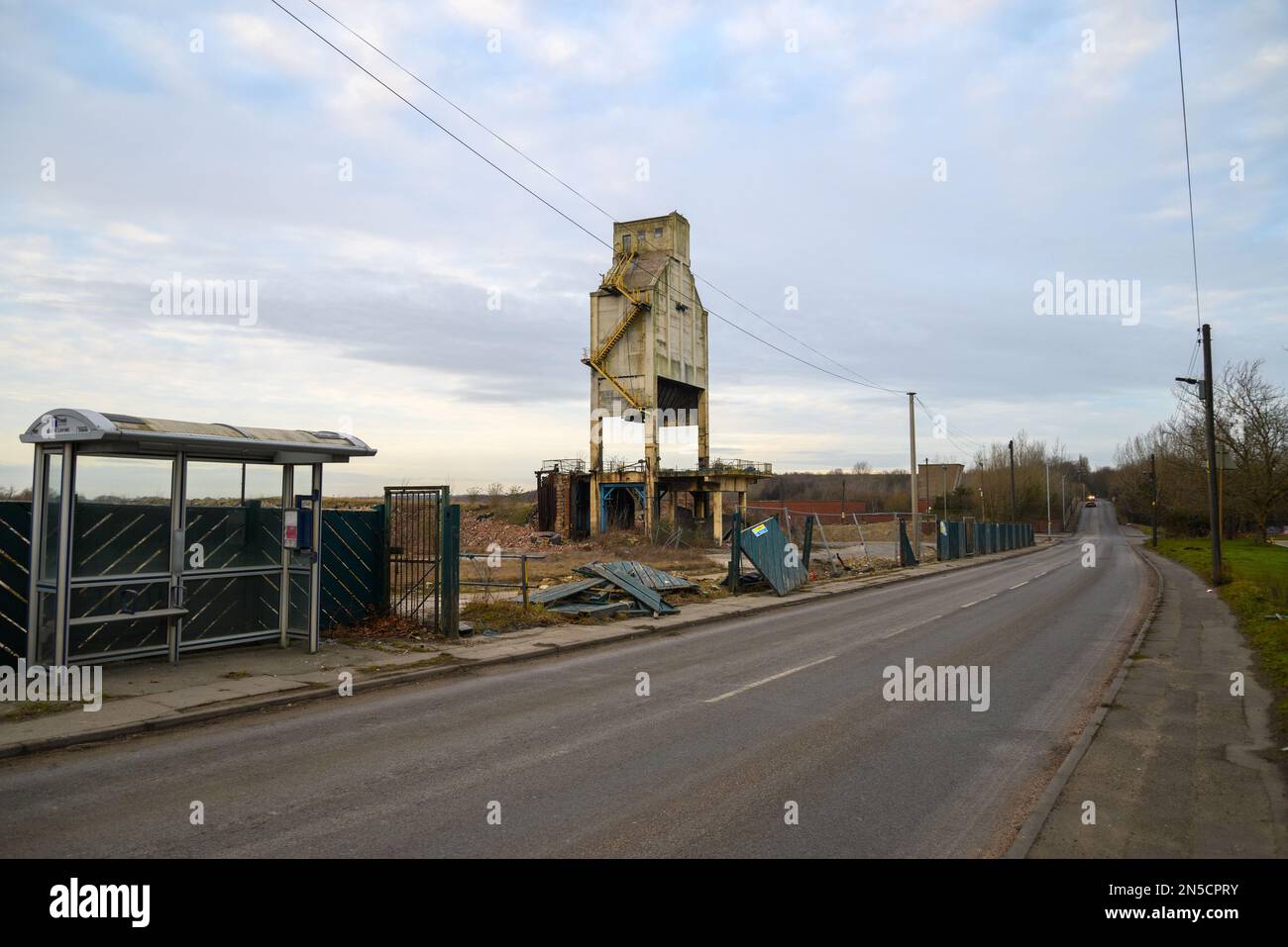 Resti della miniera di carbone di Monckton Colliery, Royston, Barnsley, South Yorkshire, Inghilterra, REGNO UNITO Foto Stock