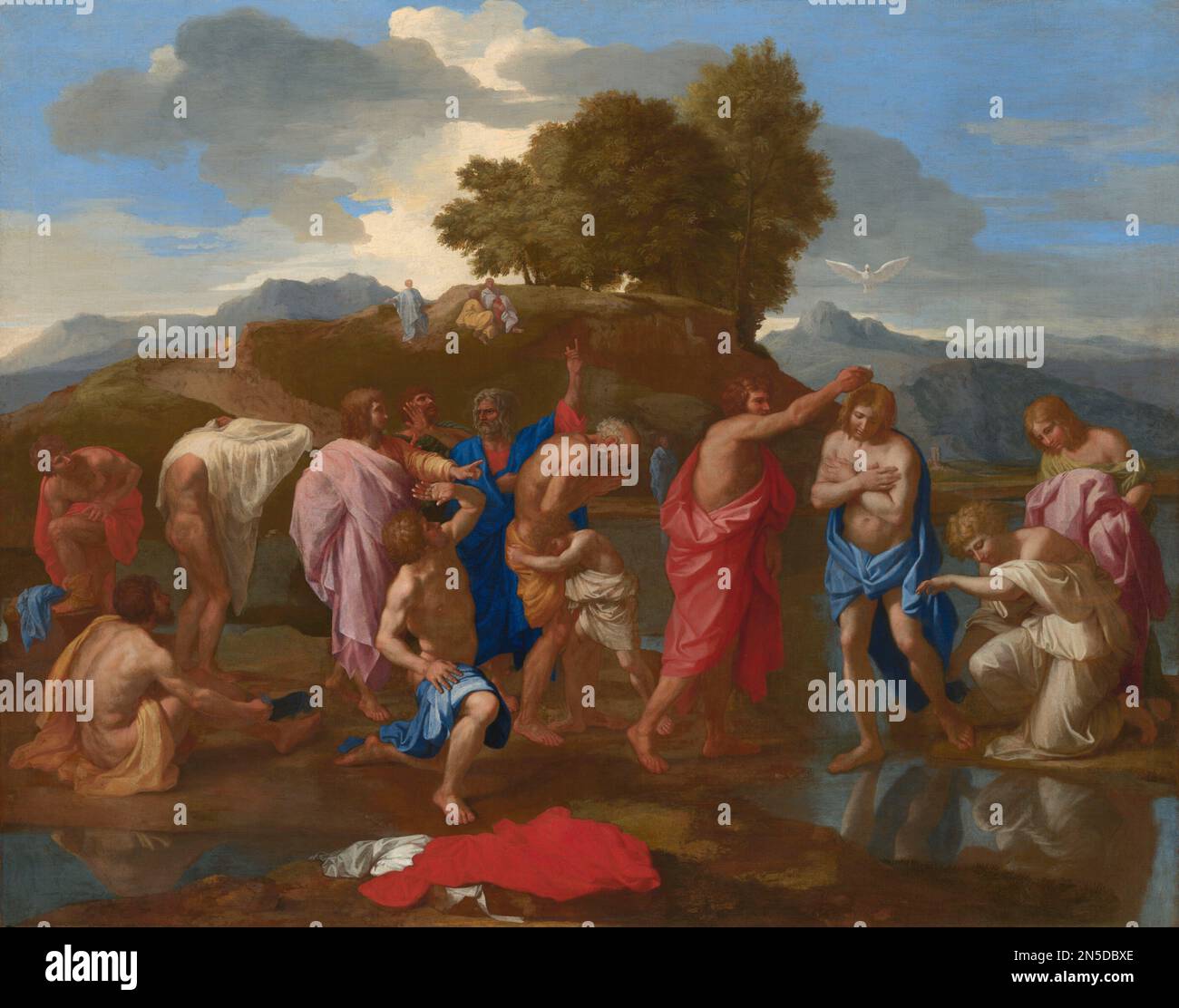 Pittura francese, Nicolas Poussin il Battesimo di Cristo Foto Stock