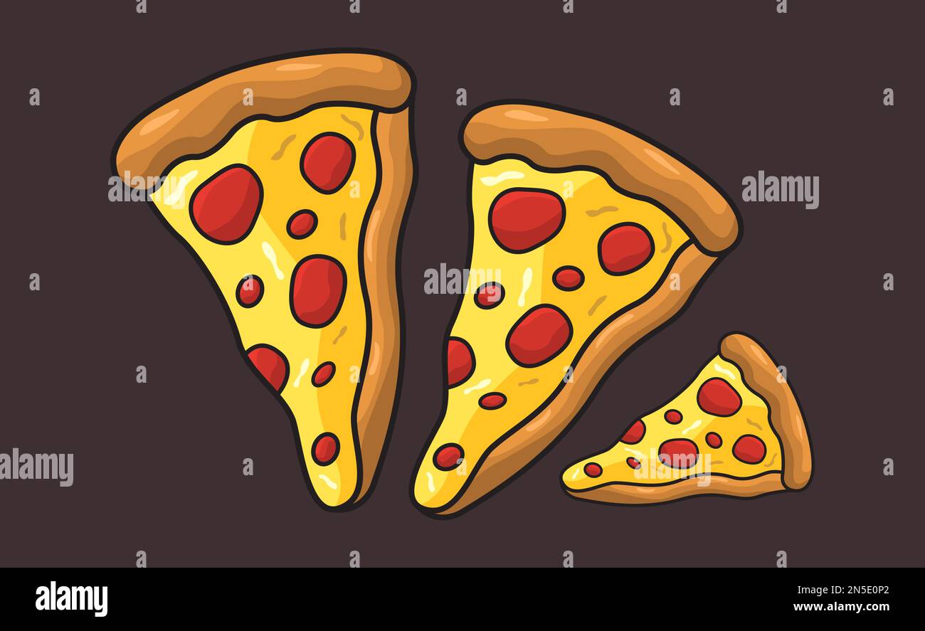 Formaggio Pizza fette di Vector isolato Illustrazione Illustrazione Vettoriale