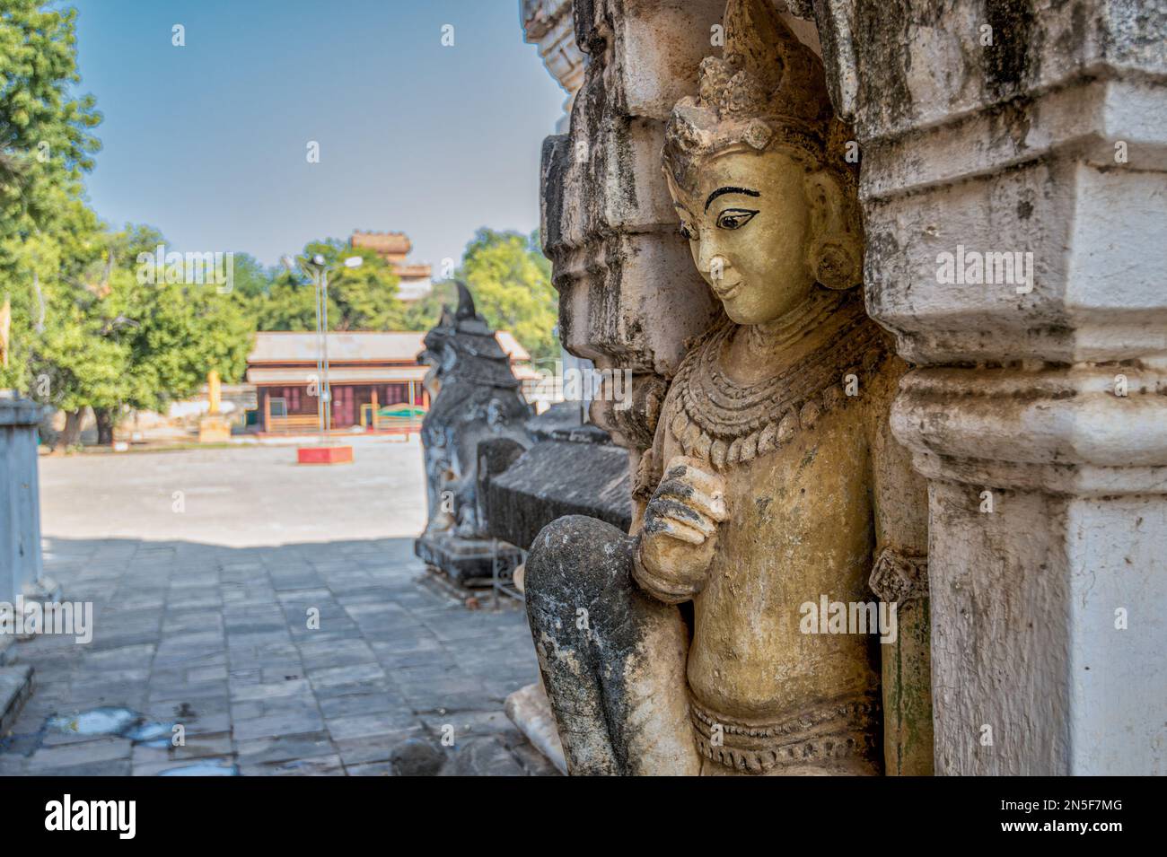 Dettaglio architettonico dal tempio di Ananda a Bagan, Myanmar. Il tempio di Ananda fu costruito nel 1105. Foto Stock