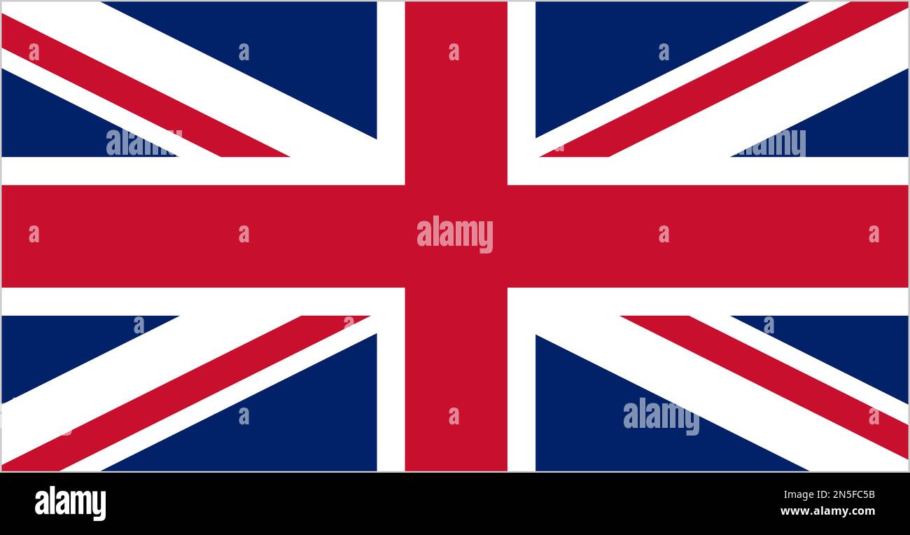 Icona della bandiera britannica. Bandiera del Regno Unito. Vettore modificabile. Illustrazione Vettoriale