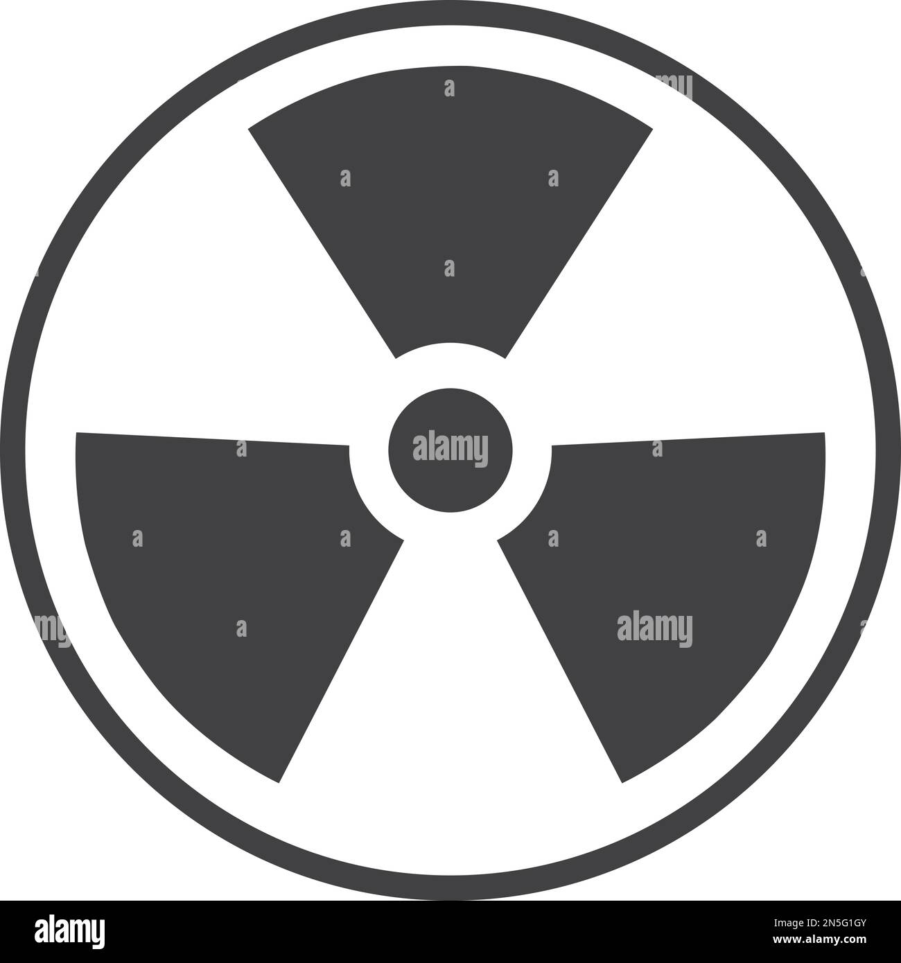Pericolo nucleare simbolo nero. Icona di pericolo radioattivo Illustrazione Vettoriale
