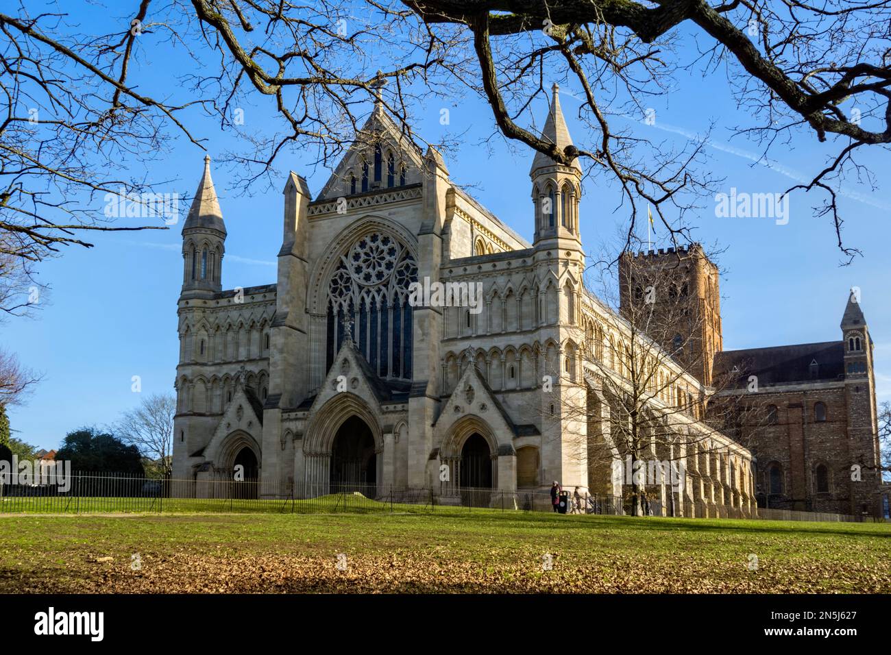 St Albans, conosciuta anche come St Albans Abbey Febbraio 2023 Foto Stock