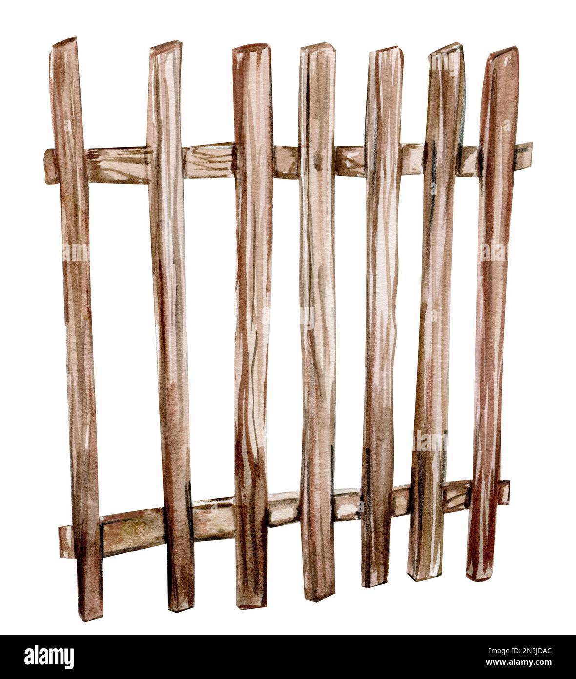 Acquerello di legno disegnato a mano con erba verde. Illustrazione dipinta a mano carina per biglietti d'auguri, stampe, souvenir, cartoline. L'illustrazione è Foto Stock