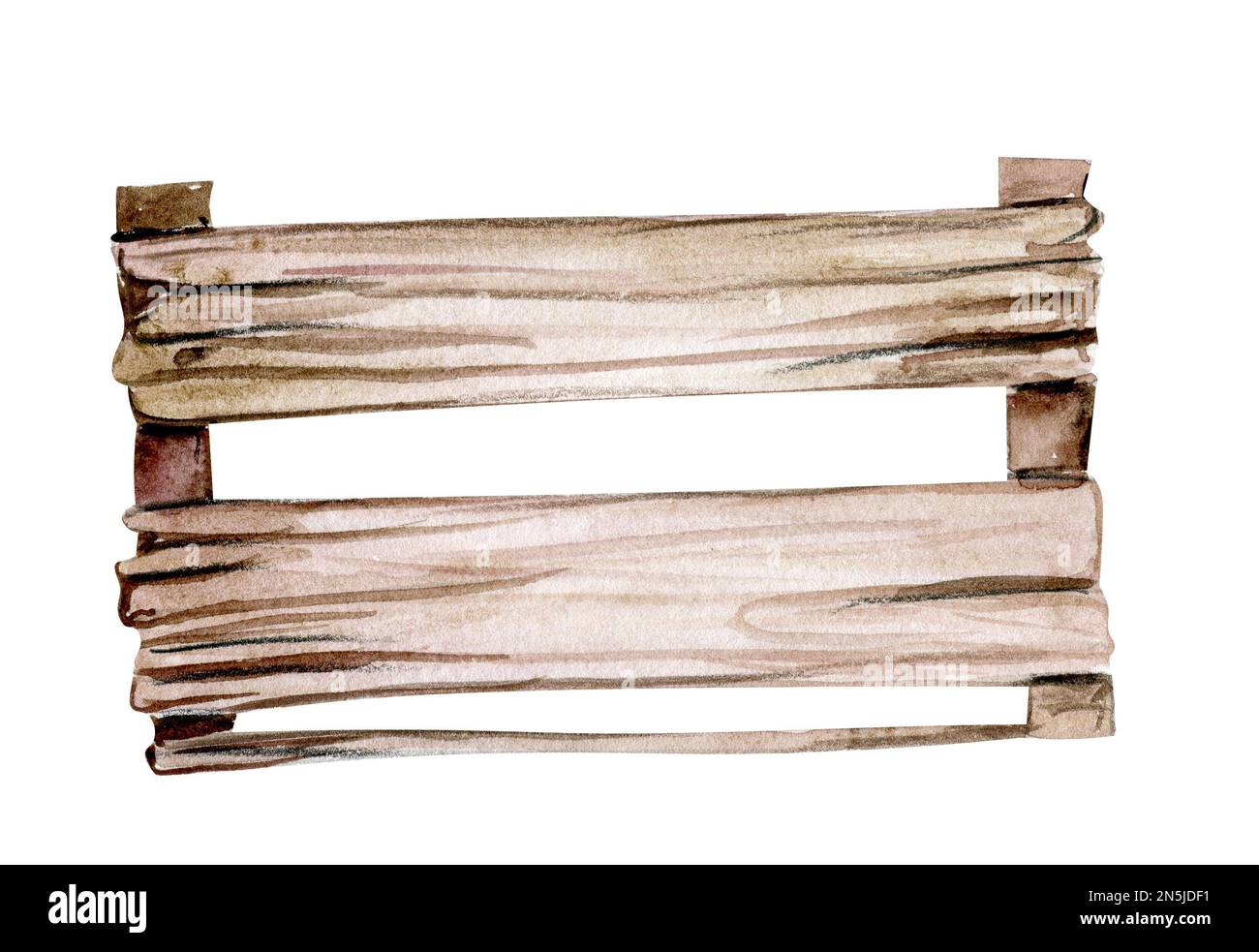 Acquerello di legno disegnato a mano con erba verde. Illustrazione dipinta a mano carina per biglietti d'auguri, stampe, souvenir, cartoline. L'illustrazione è Foto Stock