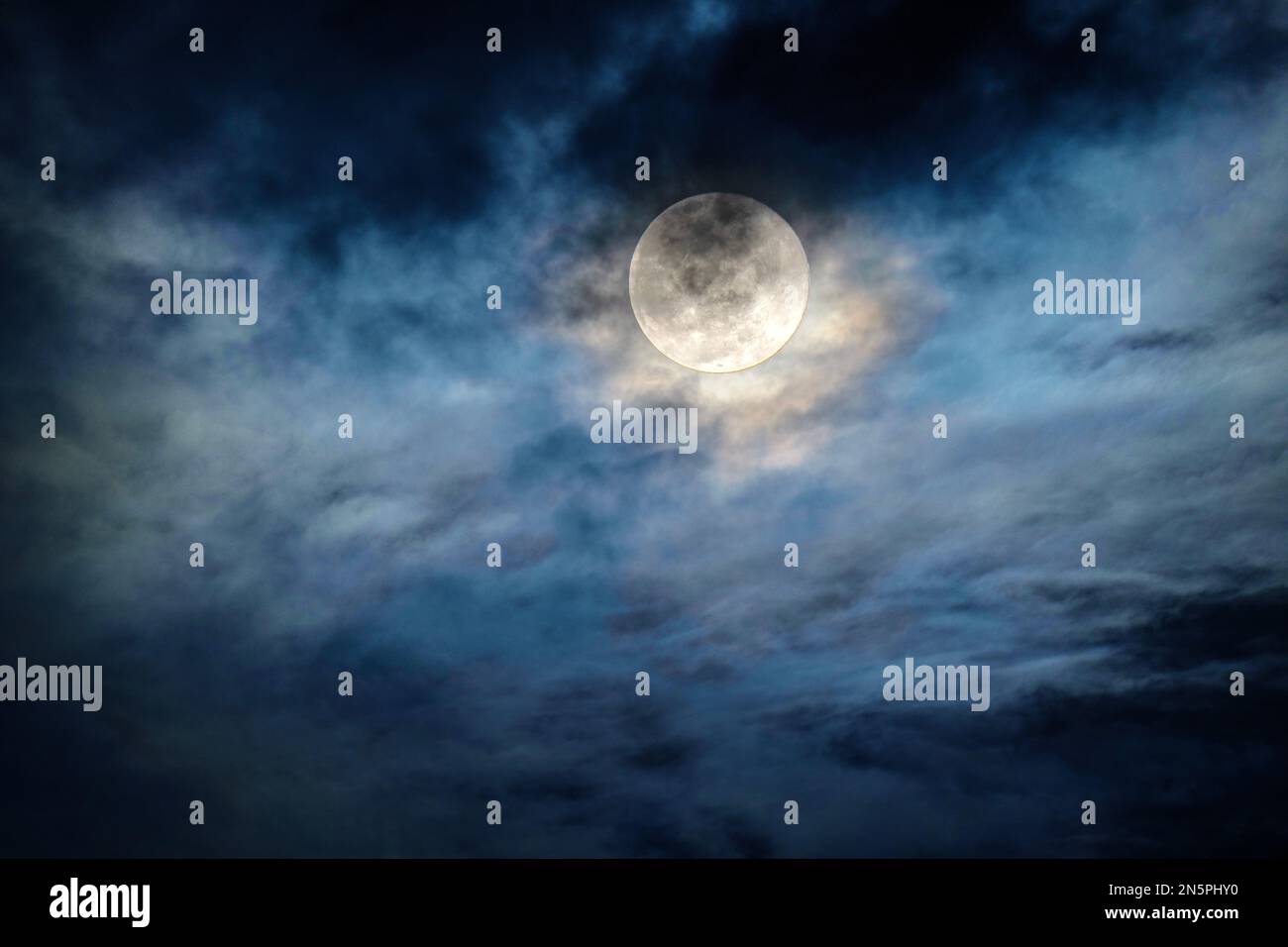 Full Moonrise Floridas East Coast Miami Beach, Miami Florida USA Foto Stock