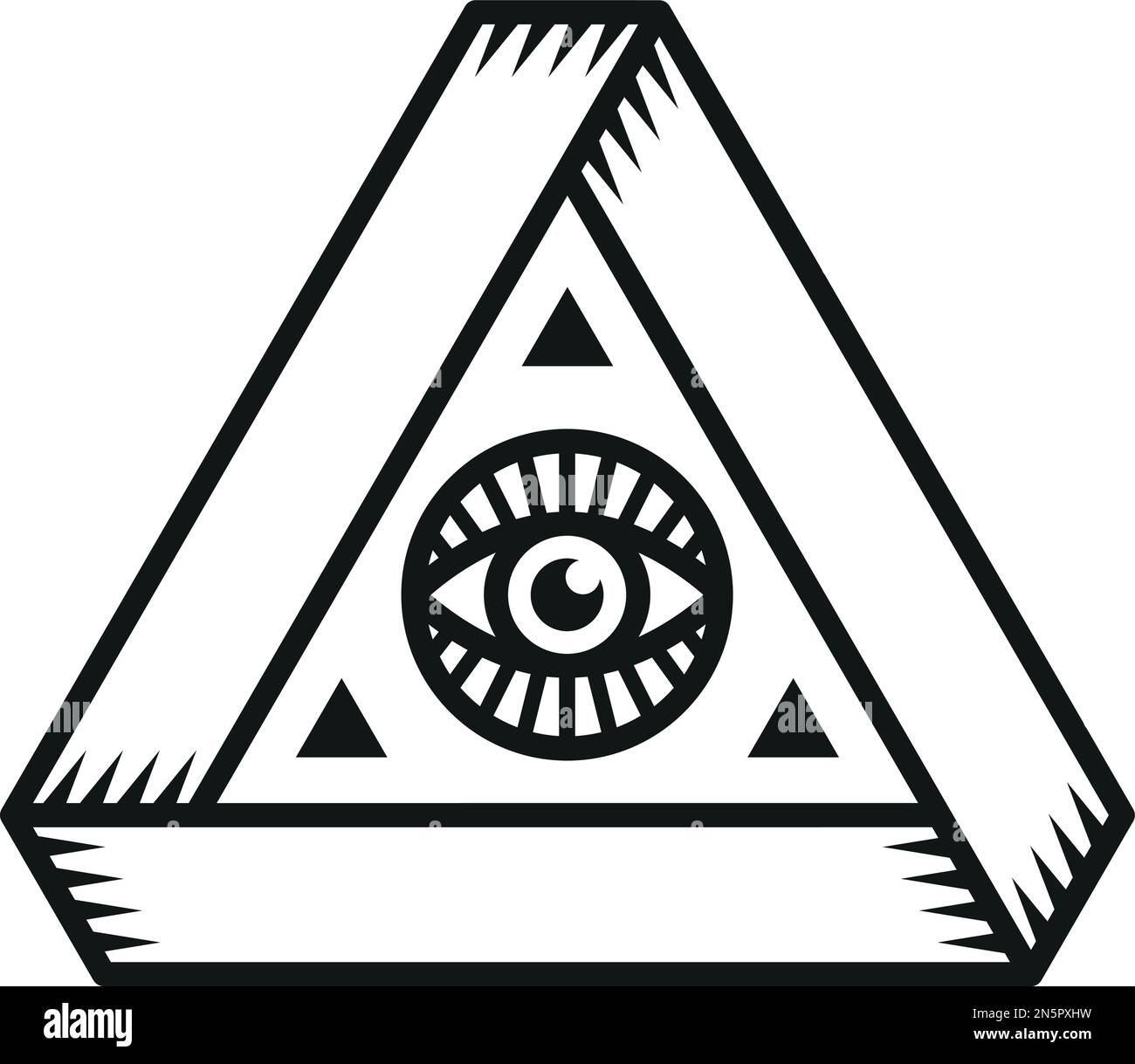 Badge vintage con eye sign. Etichetta decorativa Hippster Illustrazione Vettoriale