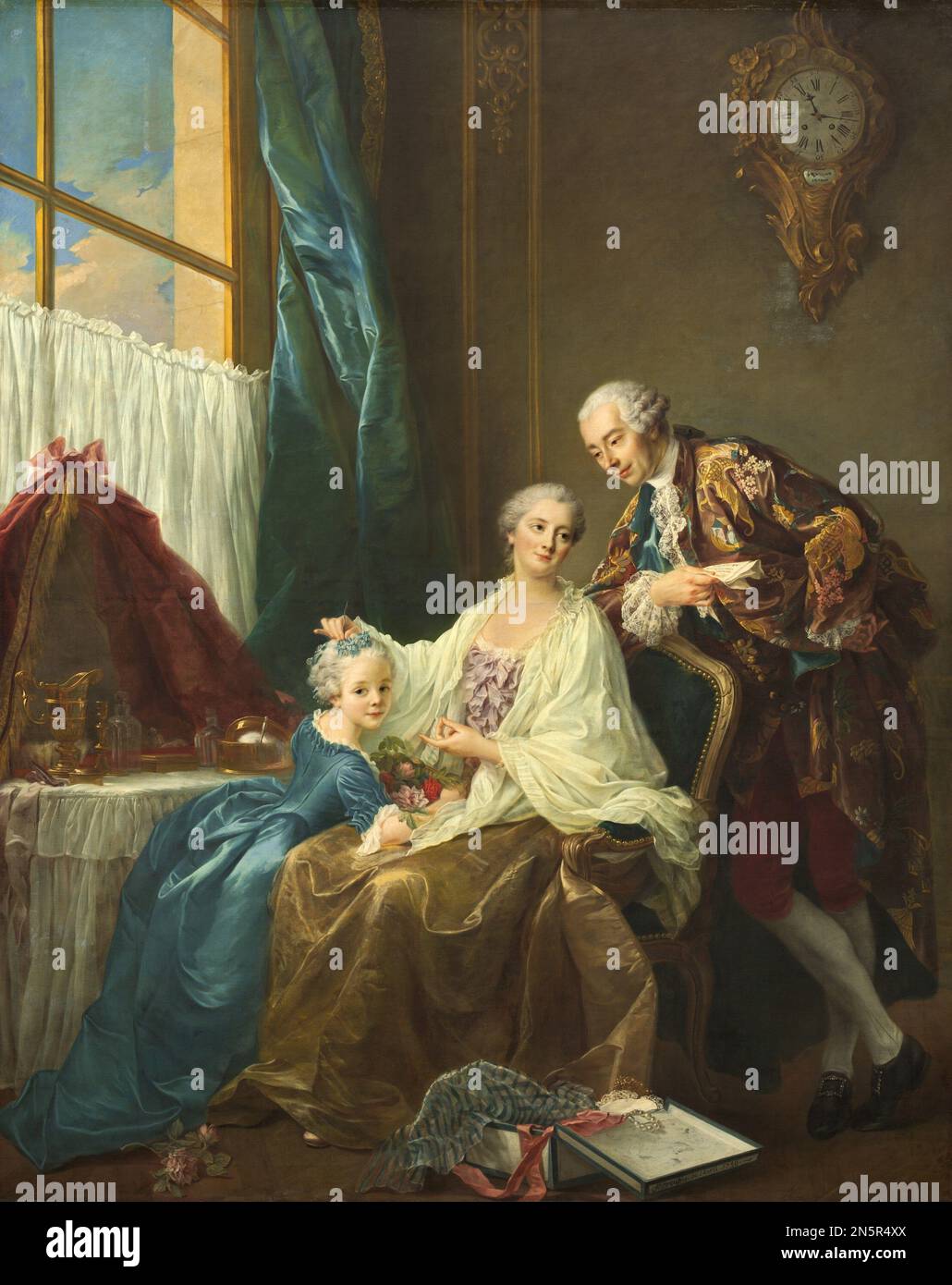 Ritratto della Famiglia Francais-Hubert Drouais 1756 Foto Stock