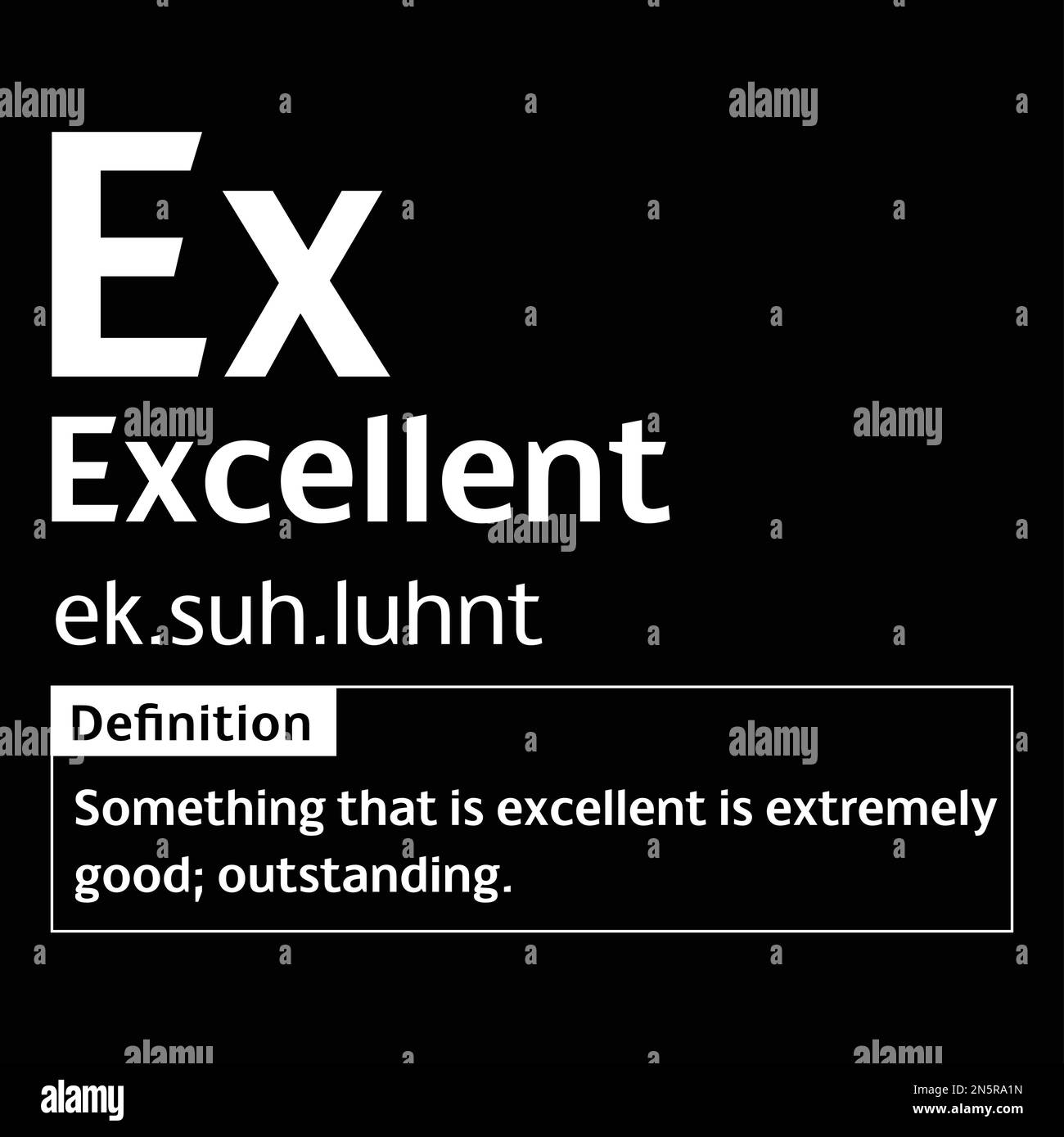 Eccellente stampa digitale a definizione di parola inglese per t-shirt e poster d'arte da parete Illustrazione Vettoriale