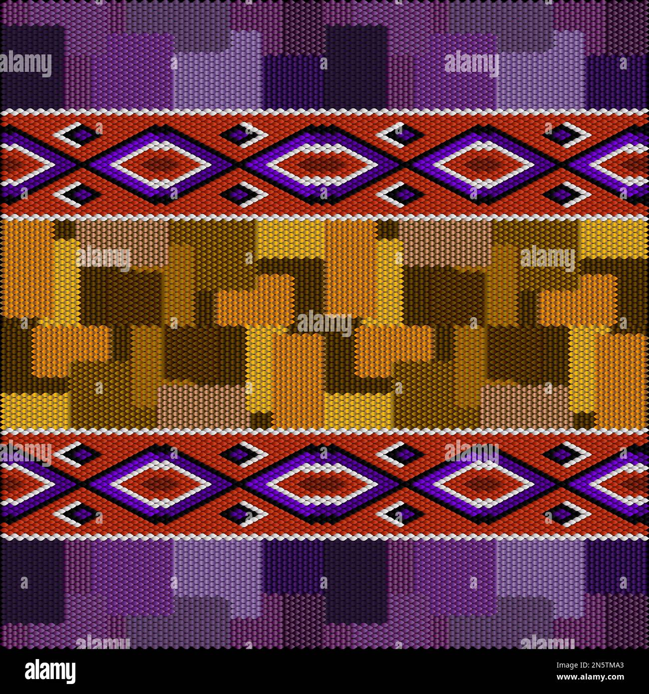 Un ornamento tradizionale dei popoli e dei paesi australiani, in cui i colori saturi attraggono fortuna e ricchezza. Tappeti tessuti da donna con ornam Illustrazione Vettoriale