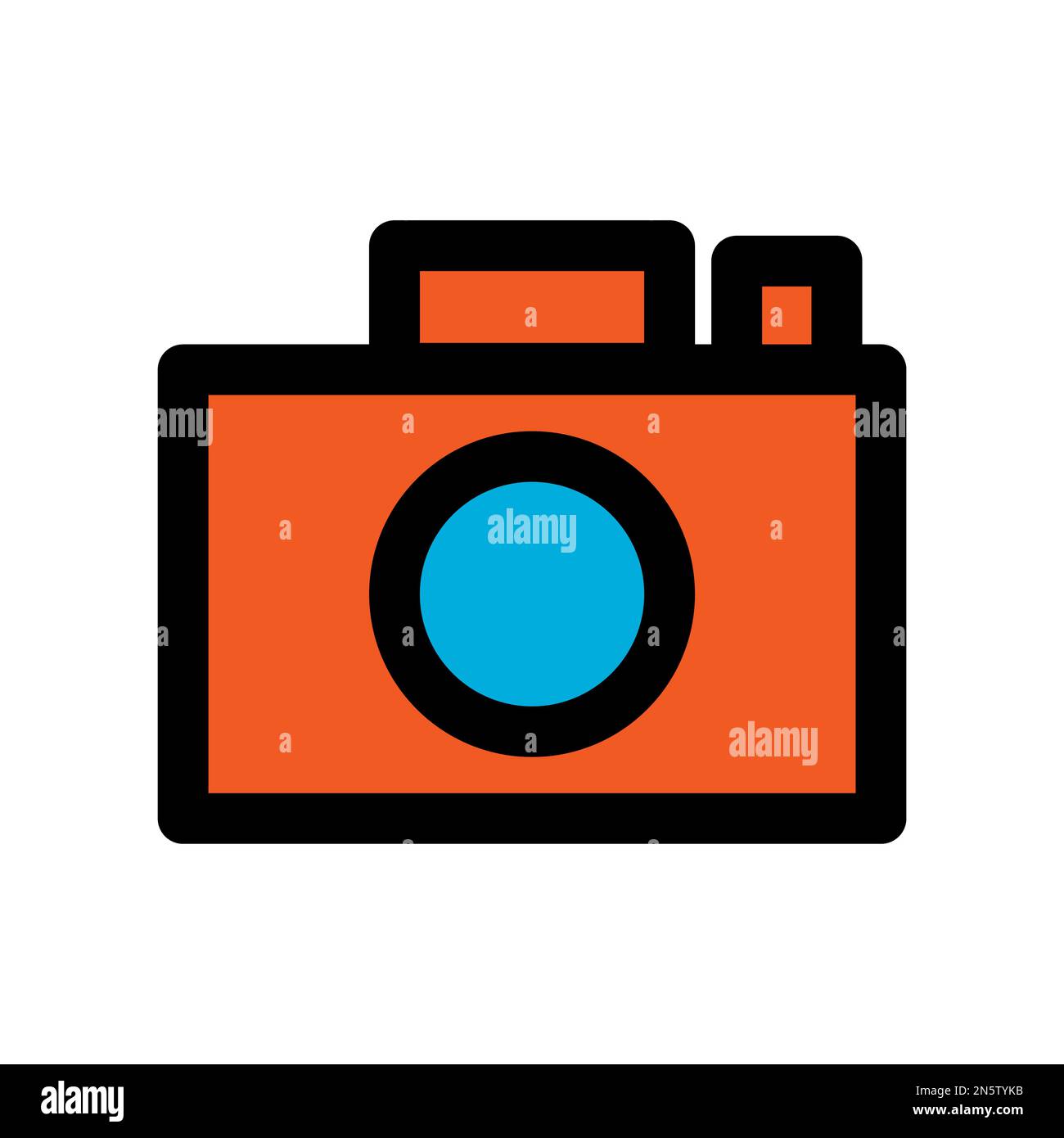 Linea dell'icona della fotocamera isolata su sfondo bianco. Icona sottile nera piatta sullo stile moderno. Simbolo lineare e tratto modificabile. Semplice e pixel Illustrazione Vettoriale