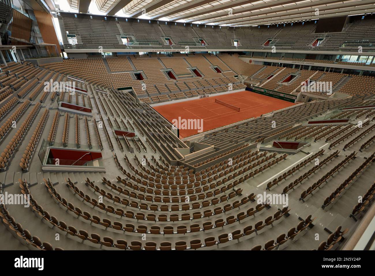 Corte centrale Philippe Chatrier a Roland Garros , Parigi Foto Stock