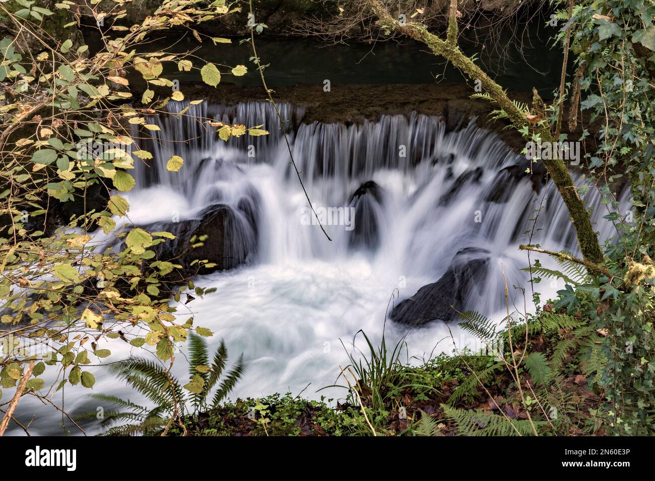 La Fontana francese a Hoznayo, un luogo in Cantabria con proprietà minerali medicinali che ha portato alla creazione di una spa nel 19th ° secolo, spagnolo Foto Stock