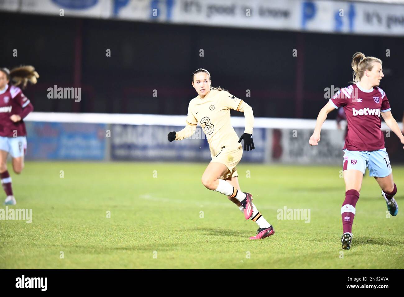 Londra, Regno Unito. 09th Feb, 2023. Dagenham, Inghilterra, 23rd 2022 ottobre: Guro Reiten (11 Chelsea) durante il gioco di semifinale della Womens Continental League Cup tra West Ham United e Chelsea a Dagenham e il Chigwell Construction Stadium.England di Redbridge. (K Hodgson/SPP) Credit: SPP Sport Press Photo. /Alamy Live News Foto Stock