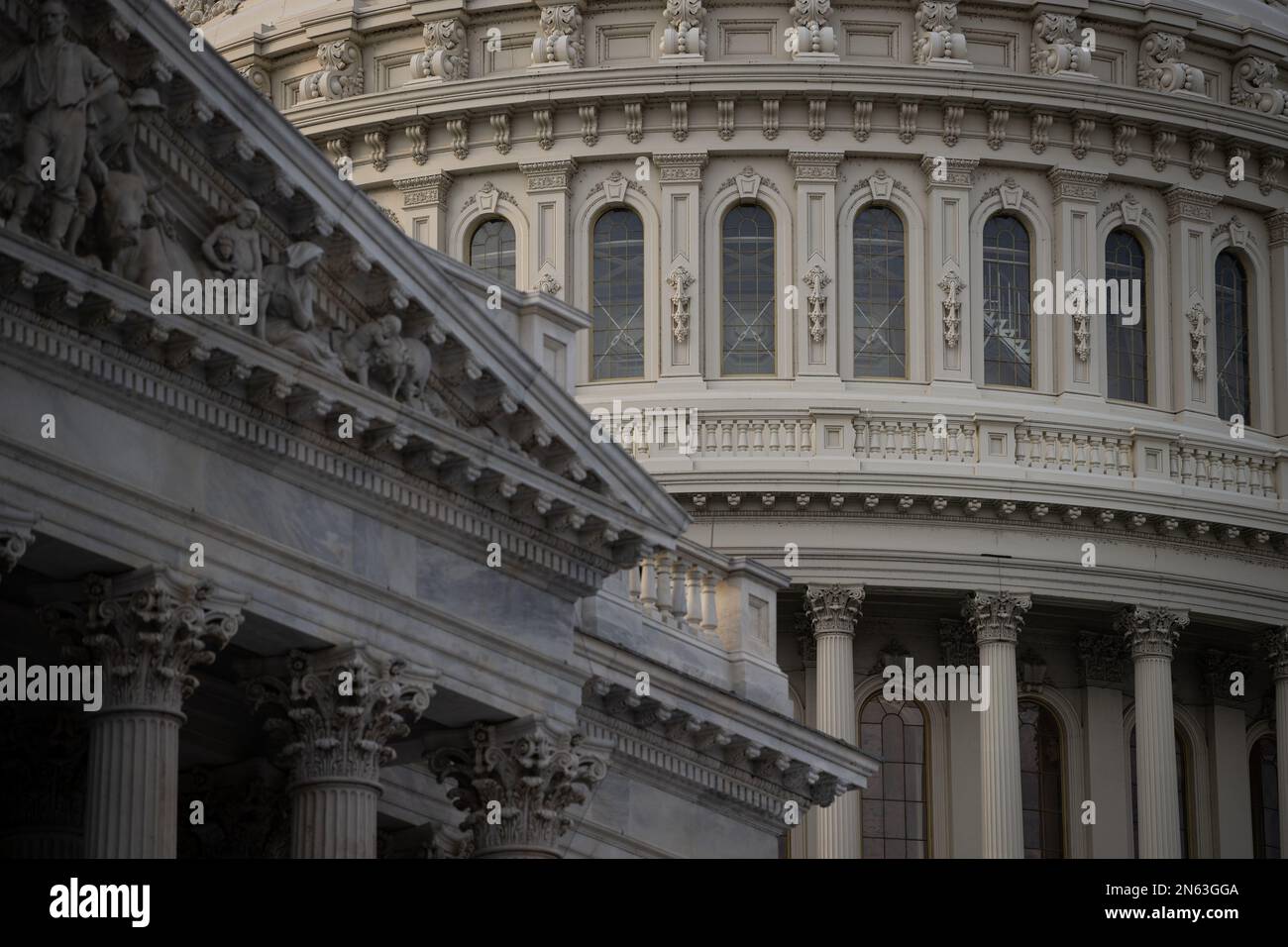 Washington, Stati Uniti. 09th Feb, 2023. Una visione generale degli Stati Uniti Capitol, a Washington, DC, giovedì 9 febbraio 2023. (Graeme Sloan/Sipa USA) Credit: Sipa USA/Alamy Live News Foto Stock