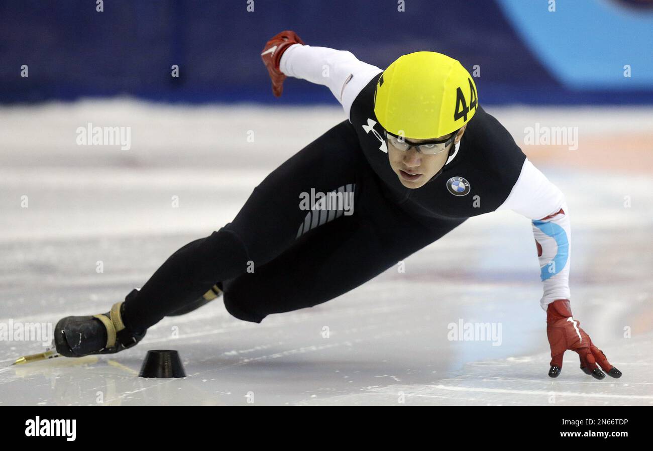 FILE In this Dec. 21, 2012 file photo, JR Celski competes during the