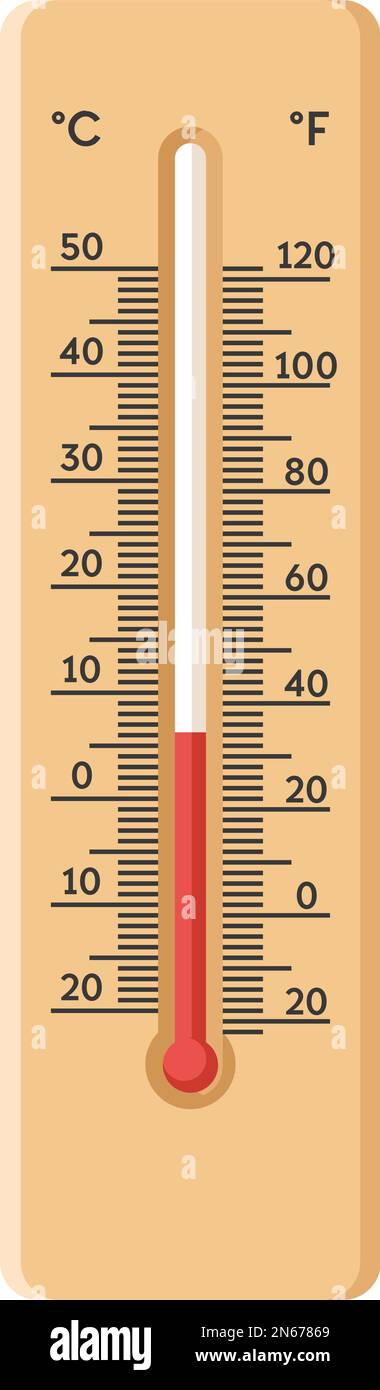 Indicazione della temperatura con strumenti termometrici Illustrazione Vettoriale